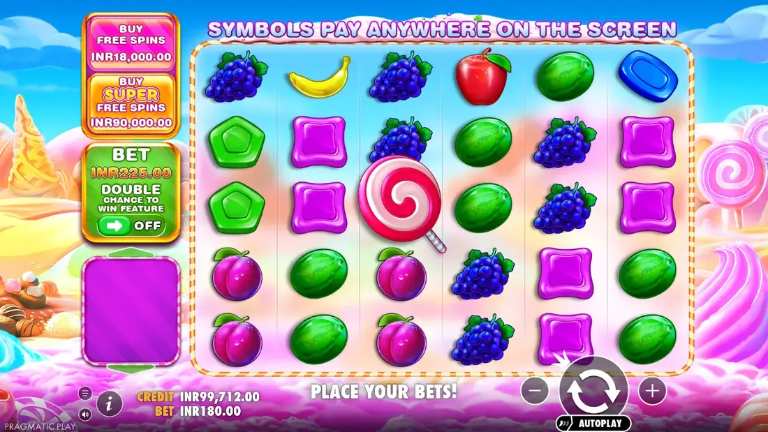 Sweet Bonanza 1000 के एक स्पिन पर लैंडिंग करते प्रतीक